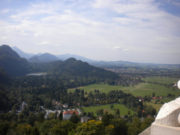 View of countryside from Neuschwanstein Castle
