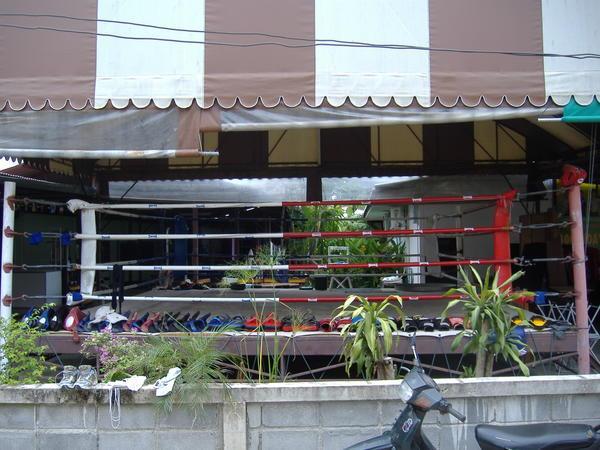 The Thai boxing ring at the end of our street
