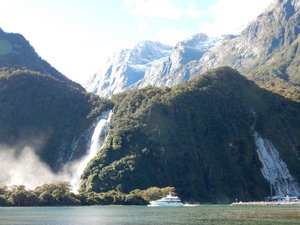 Falls and Harbour at Milford Sound II