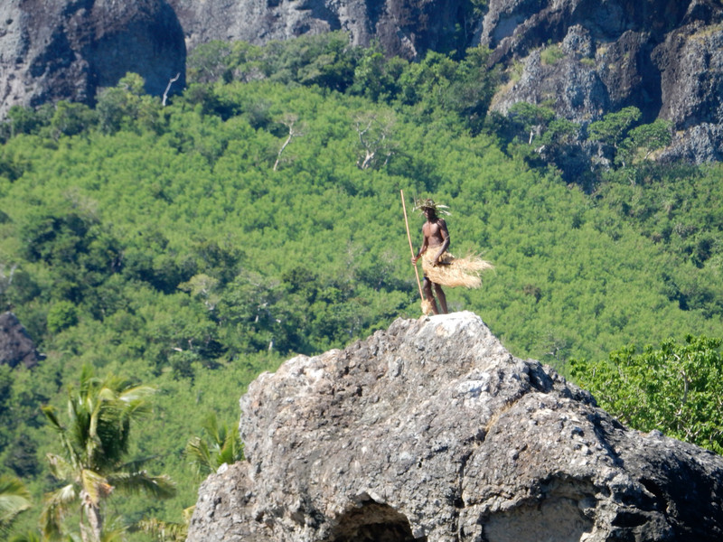 Fijian atop a rock...