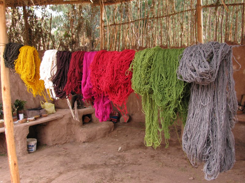 Drying the wool...