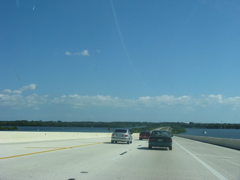 Water and bridge over cape canaveral