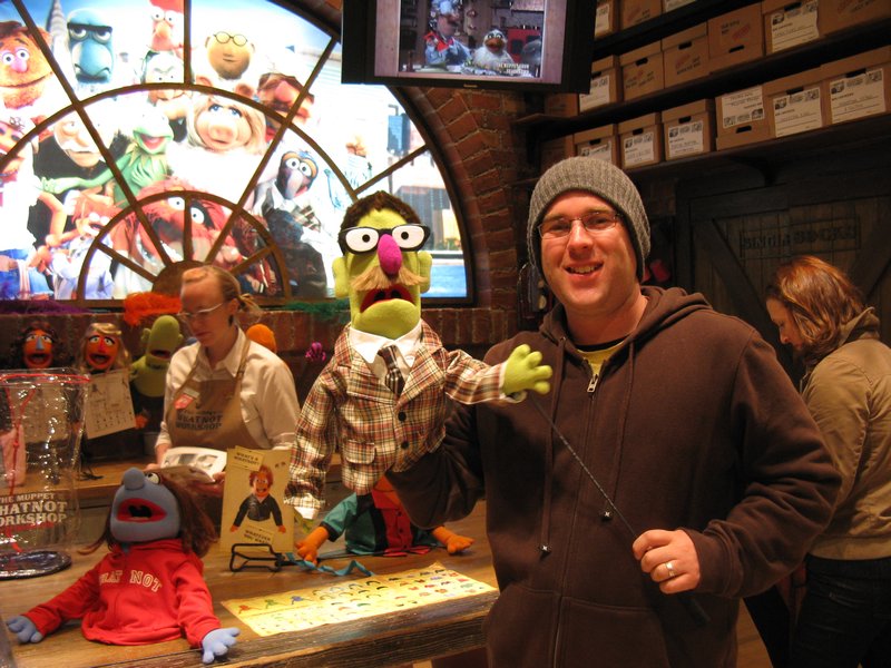 Scott with his muppet he designed