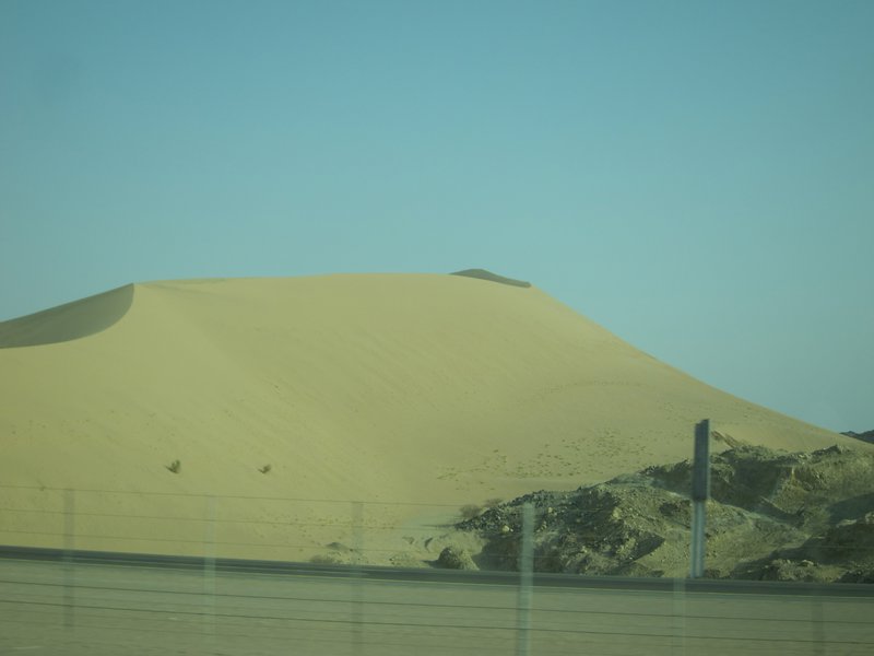 sand dunes along the road