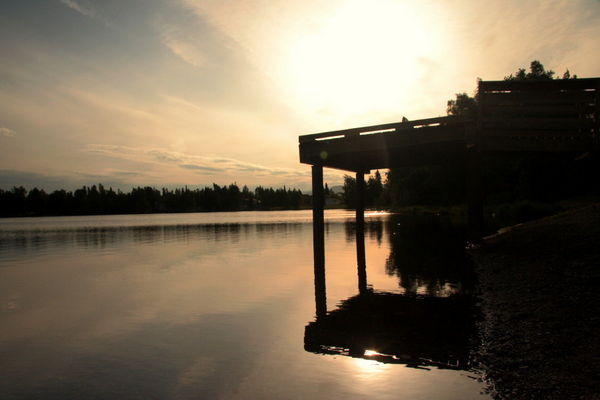 A fishing pier, Jewel Lake