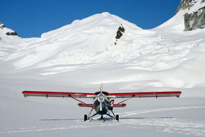 after a smooth landing on Ruth Glacier