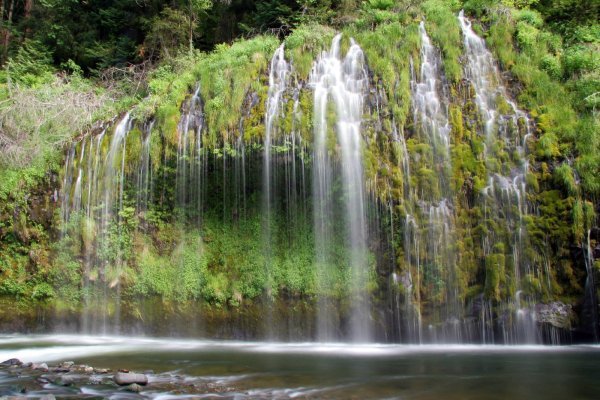 Mossbrae falls fed by springs falls into Upper Sac River