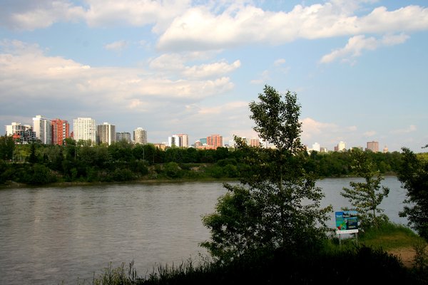The city from the river valley trail