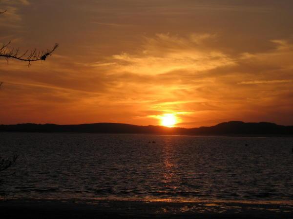 Sunset at Morro Bay State beach
