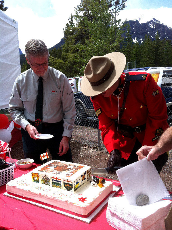 Cake cutting for Canada day!
