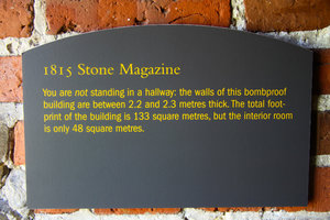 On entrance to the bulletproof stone magazine