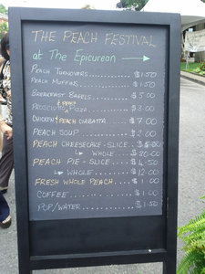 Peach festival menu