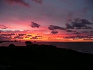 Sunset over New Plymouth west coast