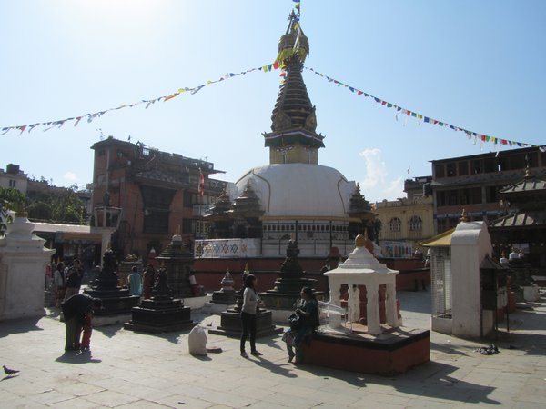 Kathmandu, buddhistischer Tempal, man achte auf Buddhas Augen