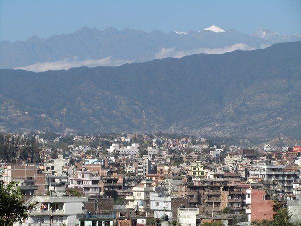 Kathmandu, Ausblick auf einen kleinen Teil des Himalayas
