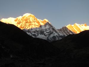 ABC, Annapurna South und 1 Sonnenuntergang