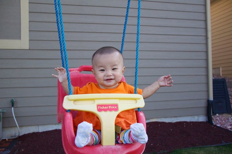Baby Jules loves the Baby Swing!
