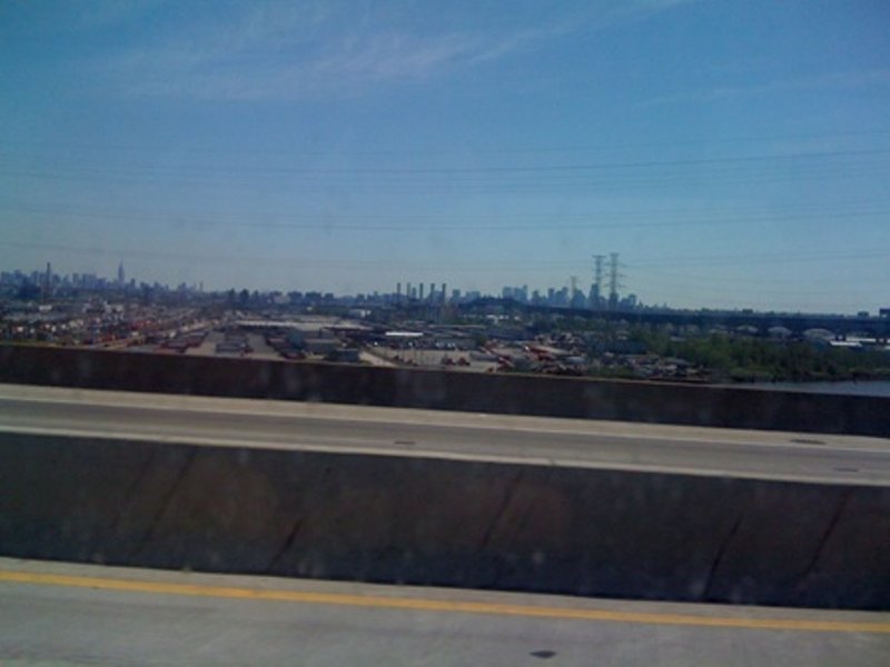 NYC skyline in the distance
