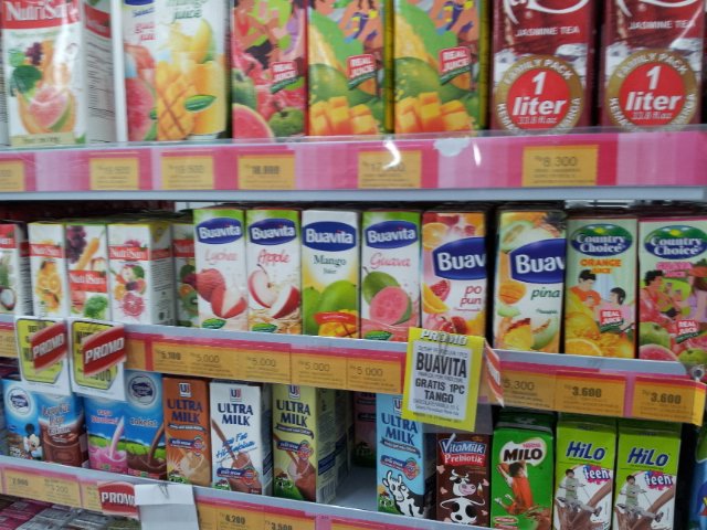 The juice selection at your average Indo maret (convenience store)