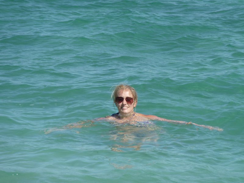 Hayley in the sea at Wayalailai