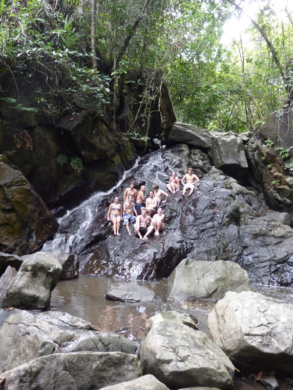 Jungle trek to a waterfall