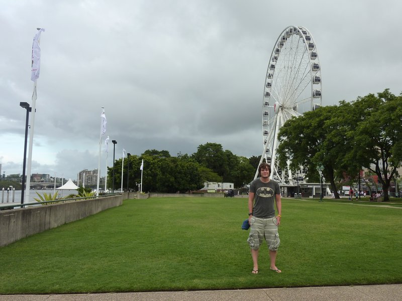 Stewy in front of the Brisbane Wheel