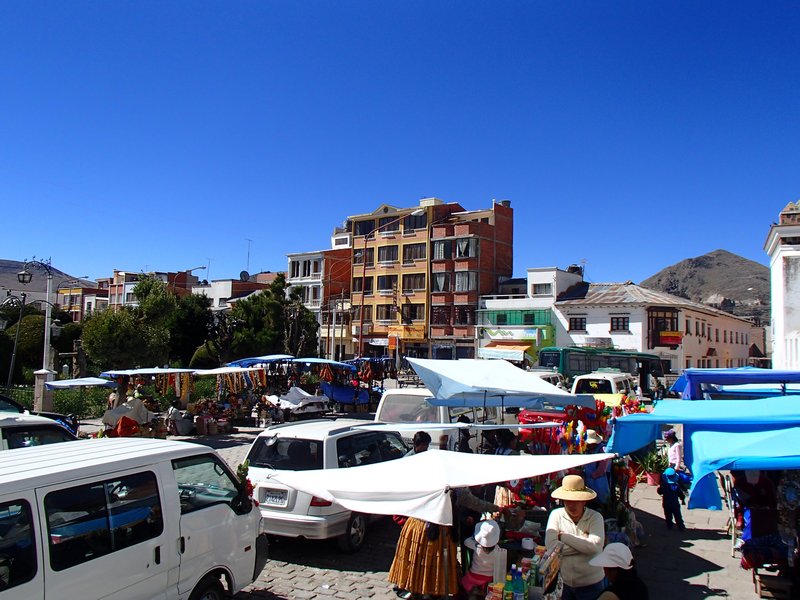 Market stalls in Copacobana