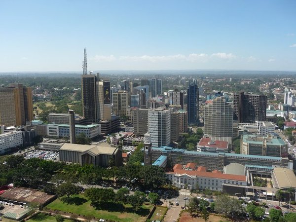 Big bad Nairobi. The view from the roof of the Kenyatta Conference Center.