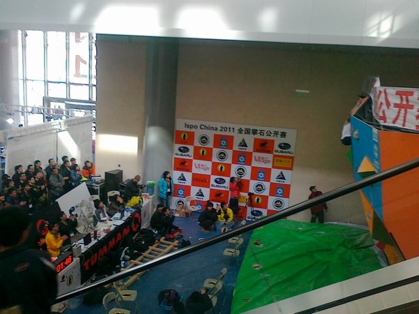 climbing competition at the ispo trade show