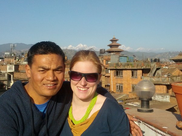 We on a rooftop in Bhaktapur