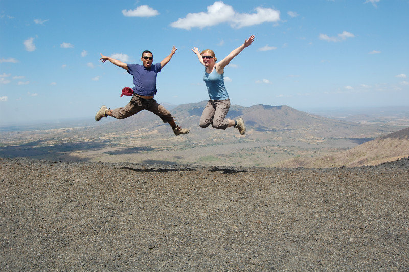 On top of Cerro Negro (other volcanoes in the background)
