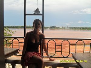 In Vientiane, Laos and that is Thailand across the water!!