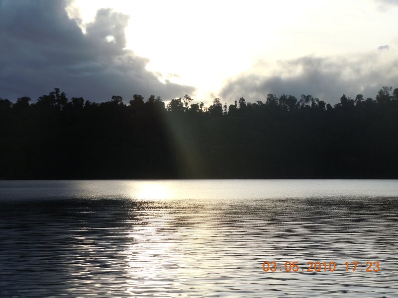 26. The beautiful Lake Echam, a volcanic crater lake as the sun sets