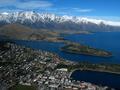 Queenstown and the lake from above