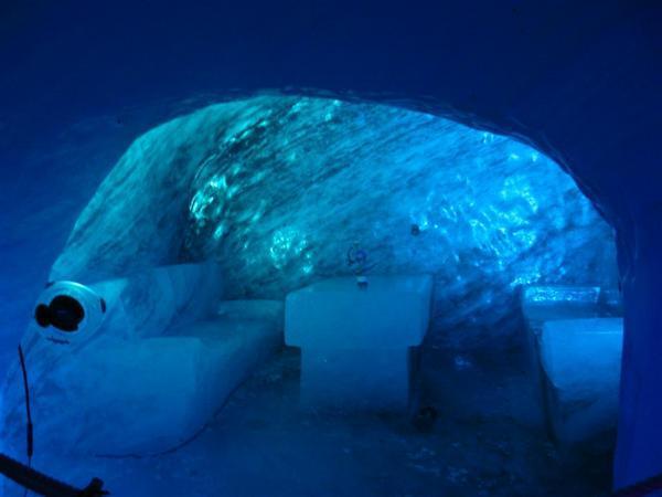 The kitsch ice cave in Mer de Glace
