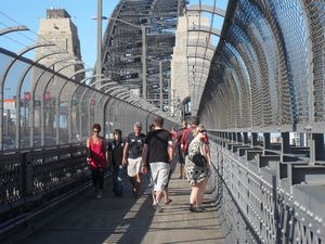 Walking across the Harbour Bridge