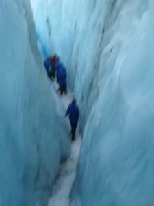 Down in a crevasse
