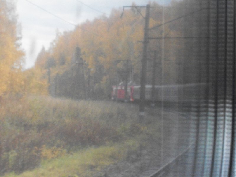 View of train from our window