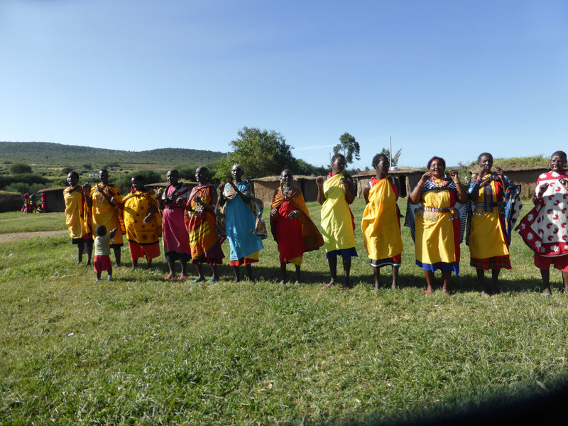 Maasai womans welcome dance