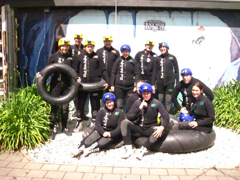 Black water rafting group