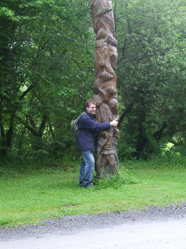 Hugging to totem pole