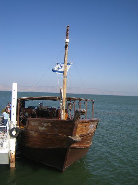 Our boat to take us across the Sea of Galilee