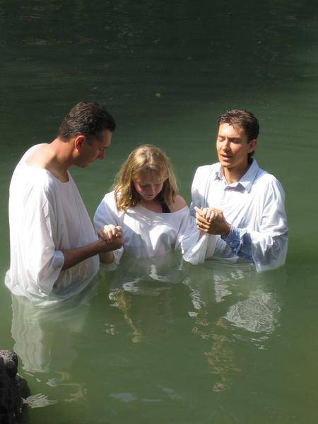 "j" being baptised