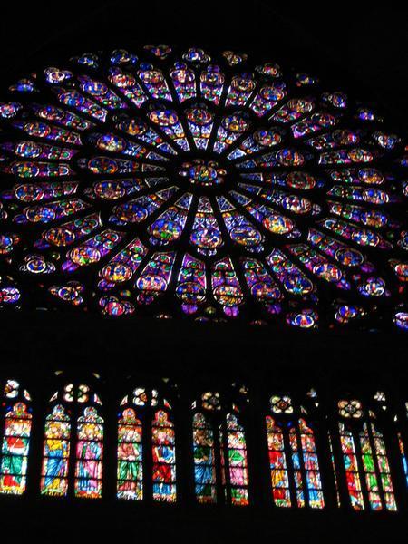 Beautiful stain glass of Notre Dam