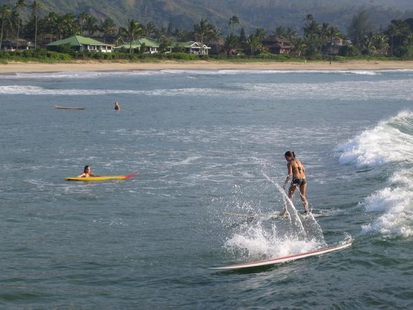 Disappearing Surfer in Hawaii