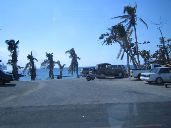 Some hurricane damage on Grand Cayman