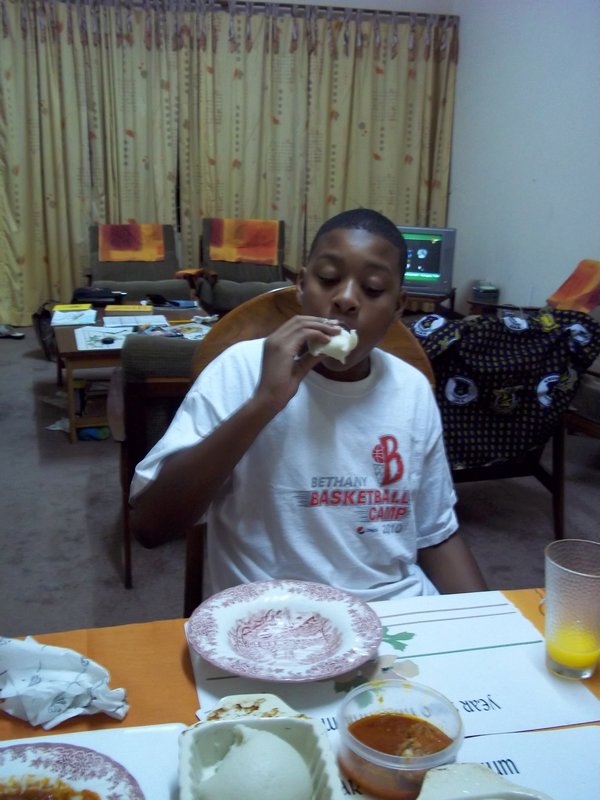 Malik eating