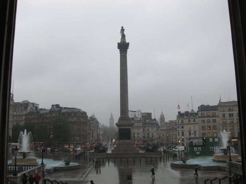 Trafalgar Square when it was about to pour