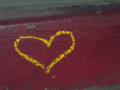 chalk heart on curb in CA