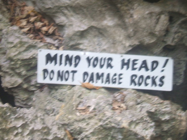 The rocks are apparently more fragile than our heads